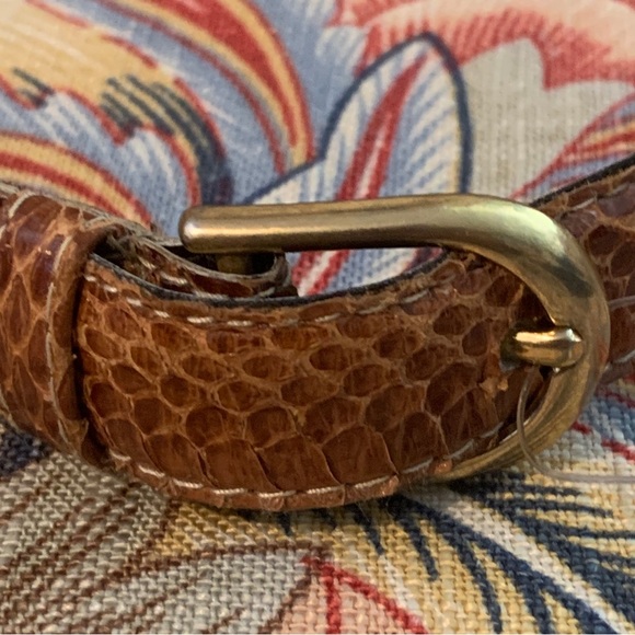 Rayman Ridless Women's Belt Genuine Snakeskin SZ Medium Color brown 32.5” - Picture 3 of 8